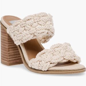 DV Dolce Vita Women's Roulette Knit Cream Heeled Sandal size 11